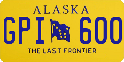 AK license plate GPI600