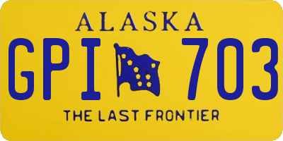 AK license plate GPI703
