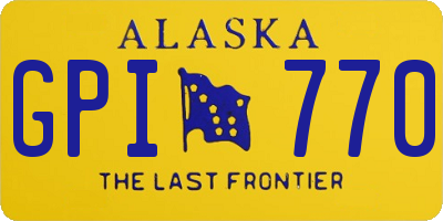 AK license plate GPI770