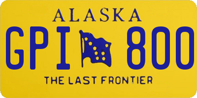 AK license plate GPI800