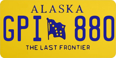 AK license plate GPI880