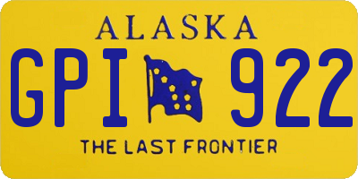 AK license plate GPI922