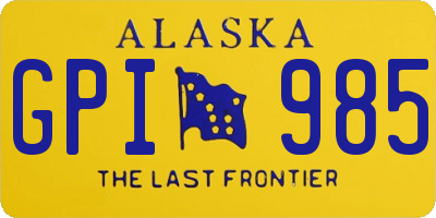 AK license plate GPI985