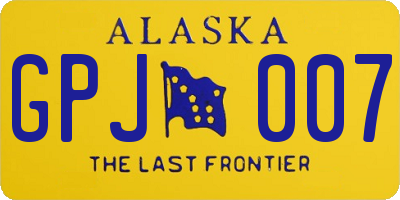AK license plate GPJ007
