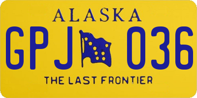 AK license plate GPJ036