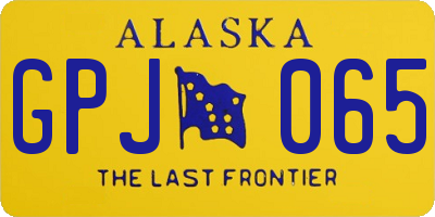 AK license plate GPJ065