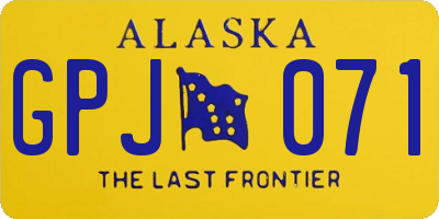 AK license plate GPJ071