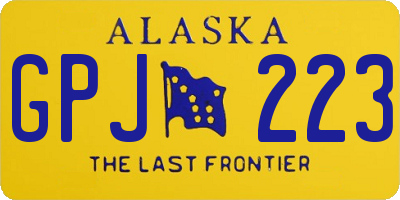 AK license plate GPJ223