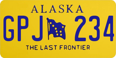 AK license plate GPJ234