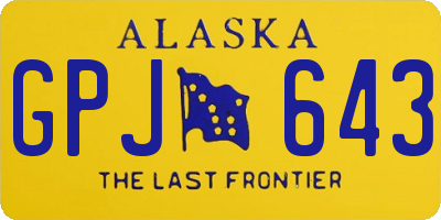 AK license plate GPJ643