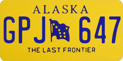 AK license plate GPJ647