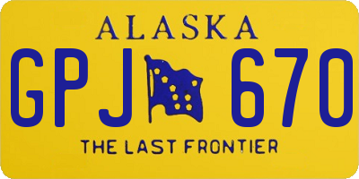 AK license plate GPJ670