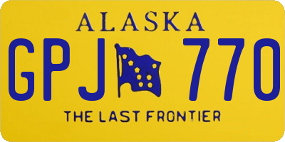 AK license plate GPJ770