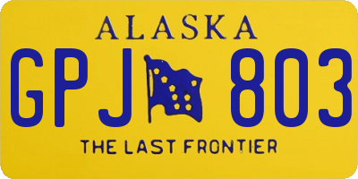 AK license plate GPJ803