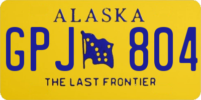 AK license plate GPJ804