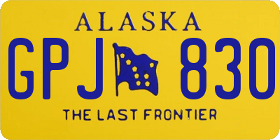AK license plate GPJ830