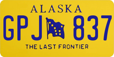AK license plate GPJ837