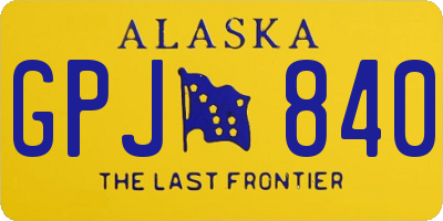 AK license plate GPJ840