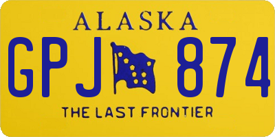 AK license plate GPJ874