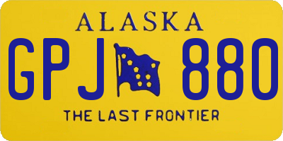 AK license plate GPJ880