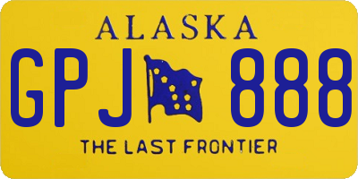 AK license plate GPJ888