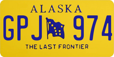 AK license plate GPJ974