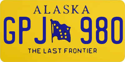 AK license plate GPJ980