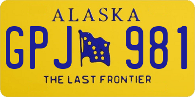 AK license plate GPJ981