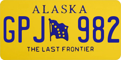 AK license plate GPJ982