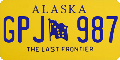 AK license plate GPJ987