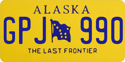 AK license plate GPJ990
