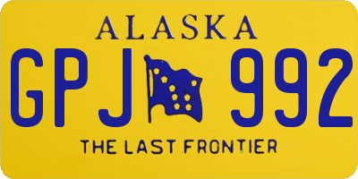 AK license plate GPJ992