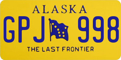 AK license plate GPJ998