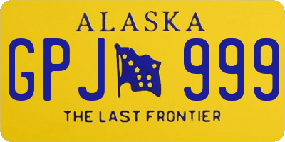 AK license plate GPJ999