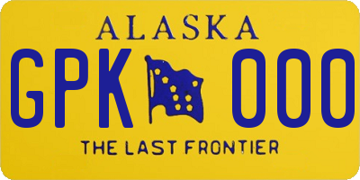 AK license plate GPK000