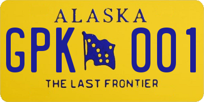 AK license plate GPK001