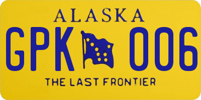 AK license plate GPK006