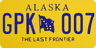 AK license plate GPK007