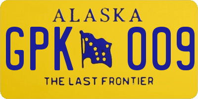 AK license plate GPK009