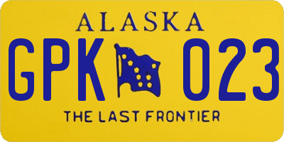 AK license plate GPK023