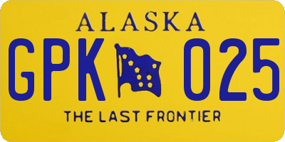 AK license plate GPK025