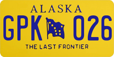 AK license plate GPK026