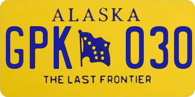 AK license plate GPK030
