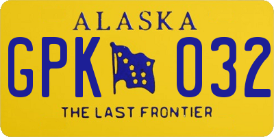 AK license plate GPK032