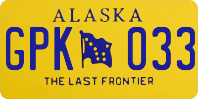 AK license plate GPK033