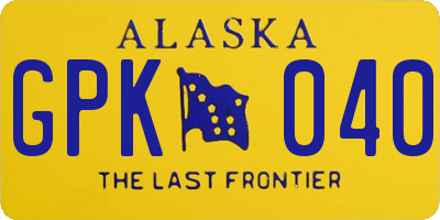 AK license plate GPK040