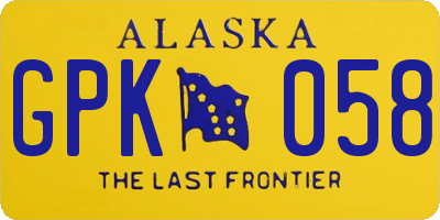 AK license plate GPK058
