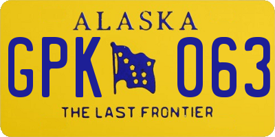 AK license plate GPK063