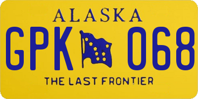 AK license plate GPK068