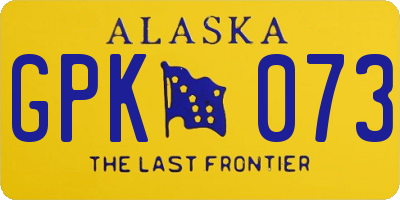 AK license plate GPK073